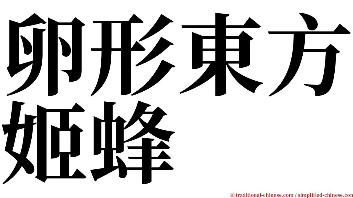 卵形東方姬蜂 serif font