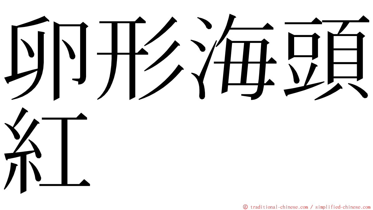 卵形海頭紅 ming font