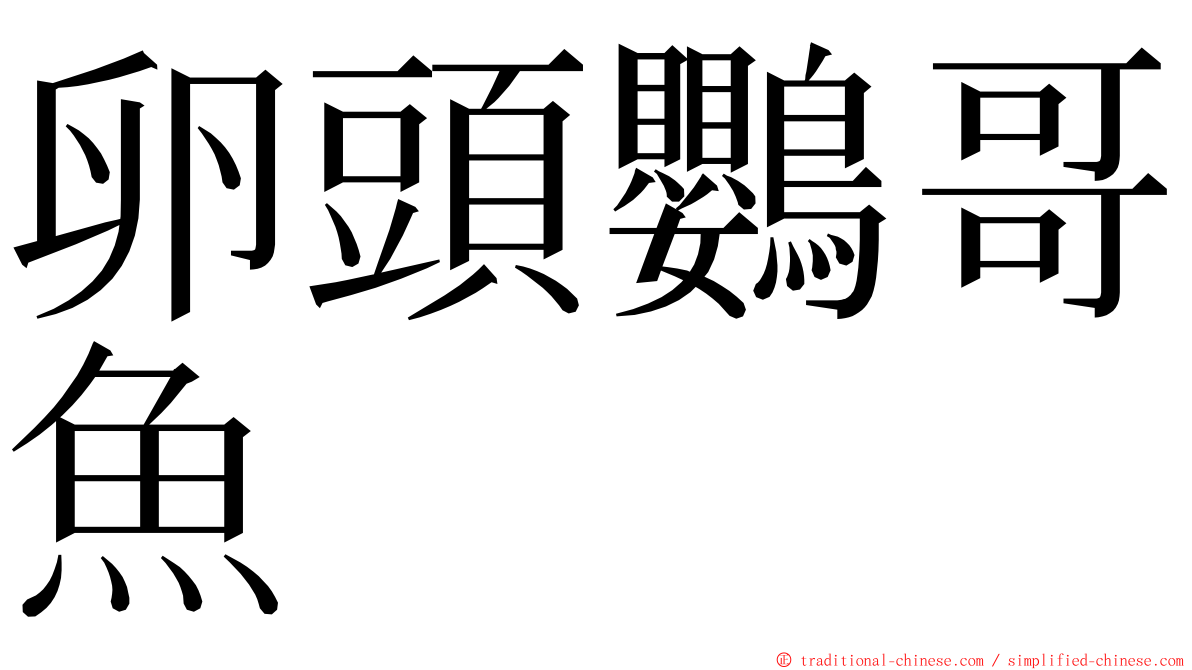 卵頭鸚哥魚 ming font