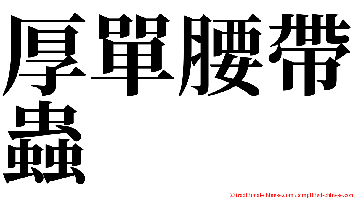 厚單腰帶蟲 serif font