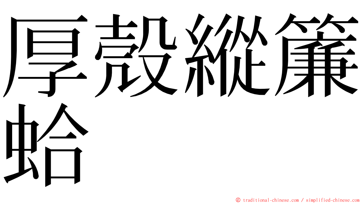 厚殼縱簾蛤 ming font