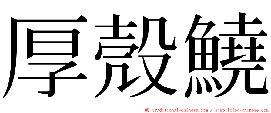 厚殼鱙 ming font