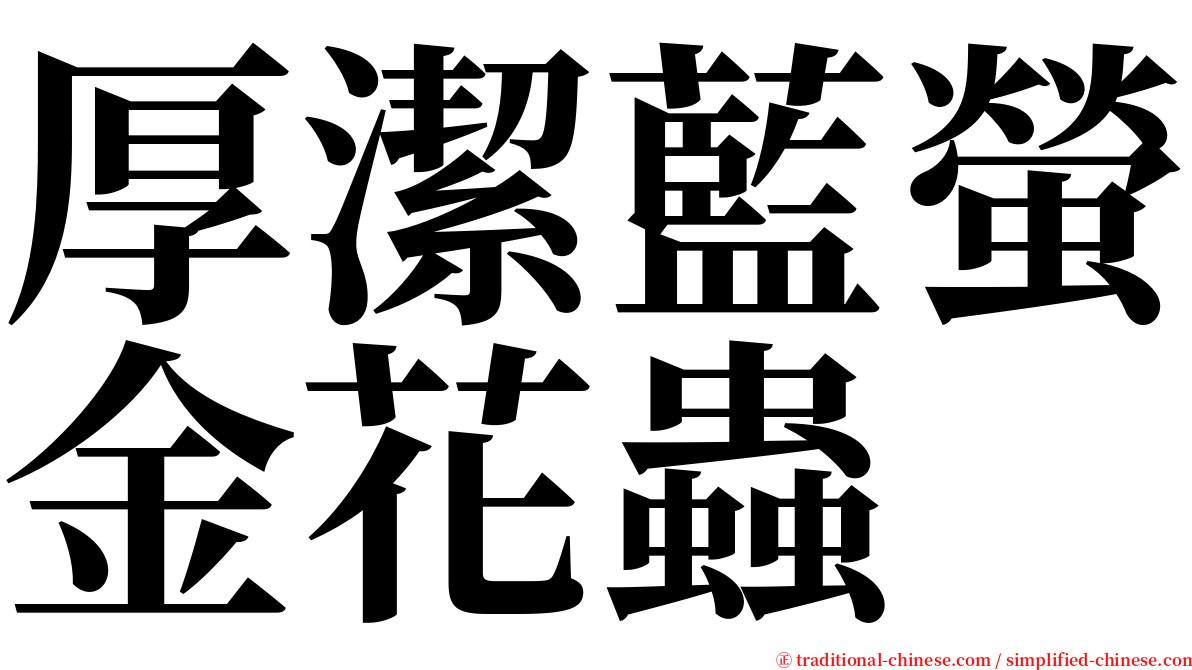 厚潔藍螢金花蟲 serif font