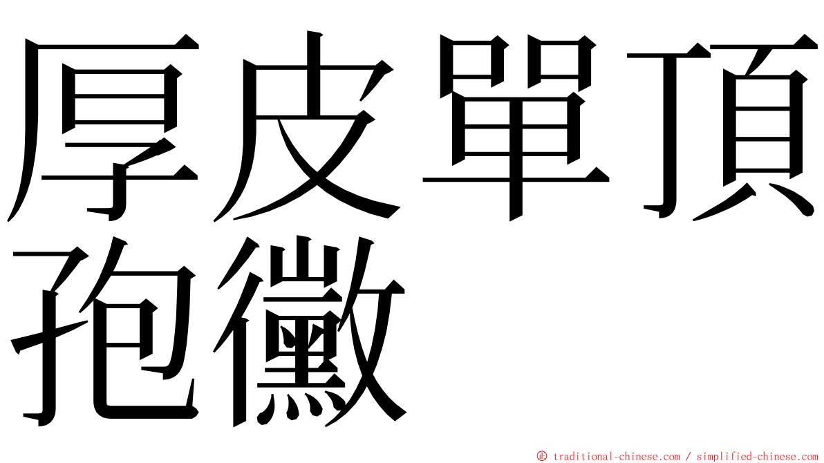 厚皮單頂孢黴 ming font