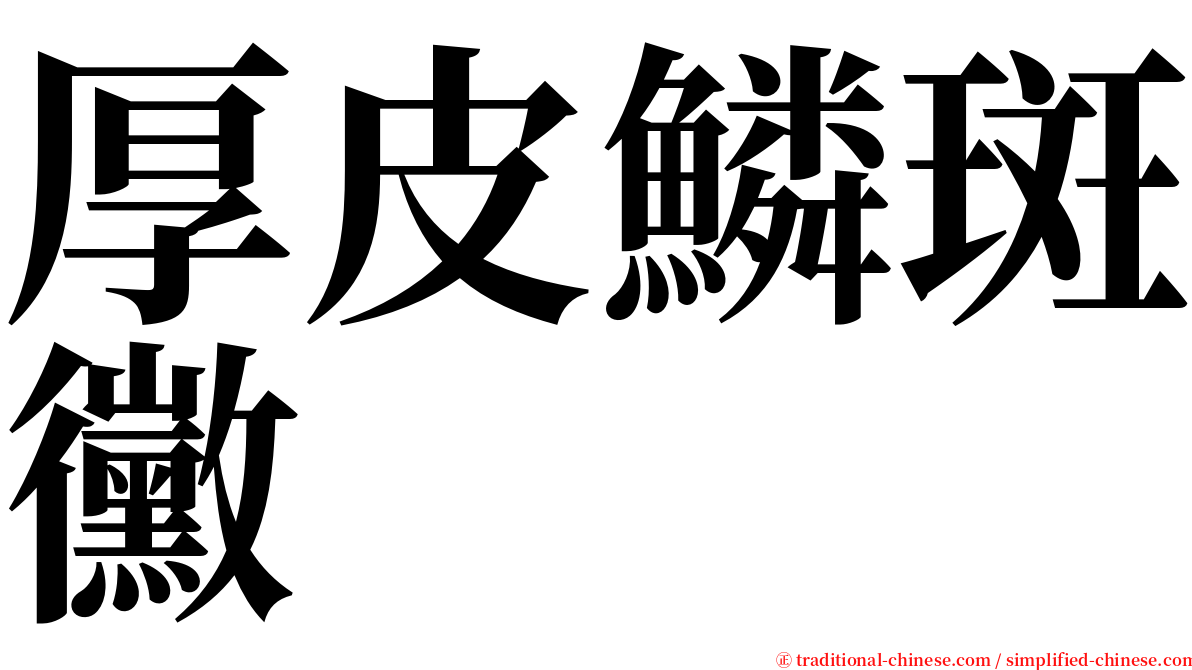 厚皮鱗斑黴 serif font