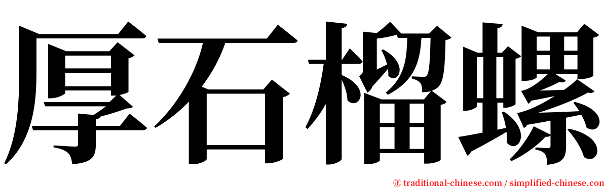 厚石榴螺 serif font