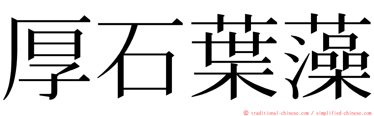 厚石葉藻 ming font