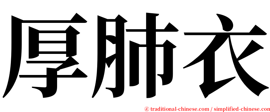 厚肺衣 serif font