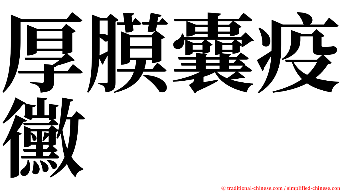 厚膜囊疫黴 serif font