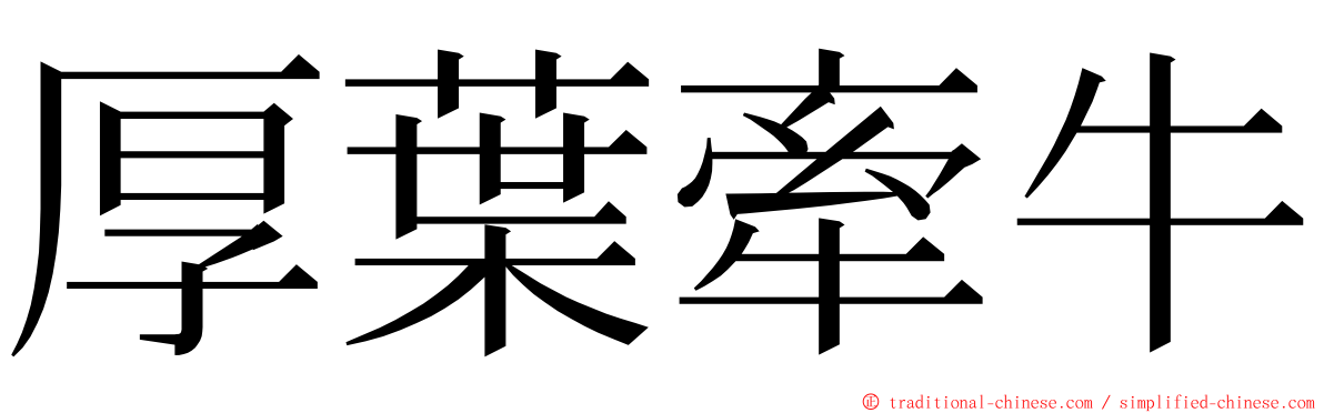 厚葉牽牛 ming font