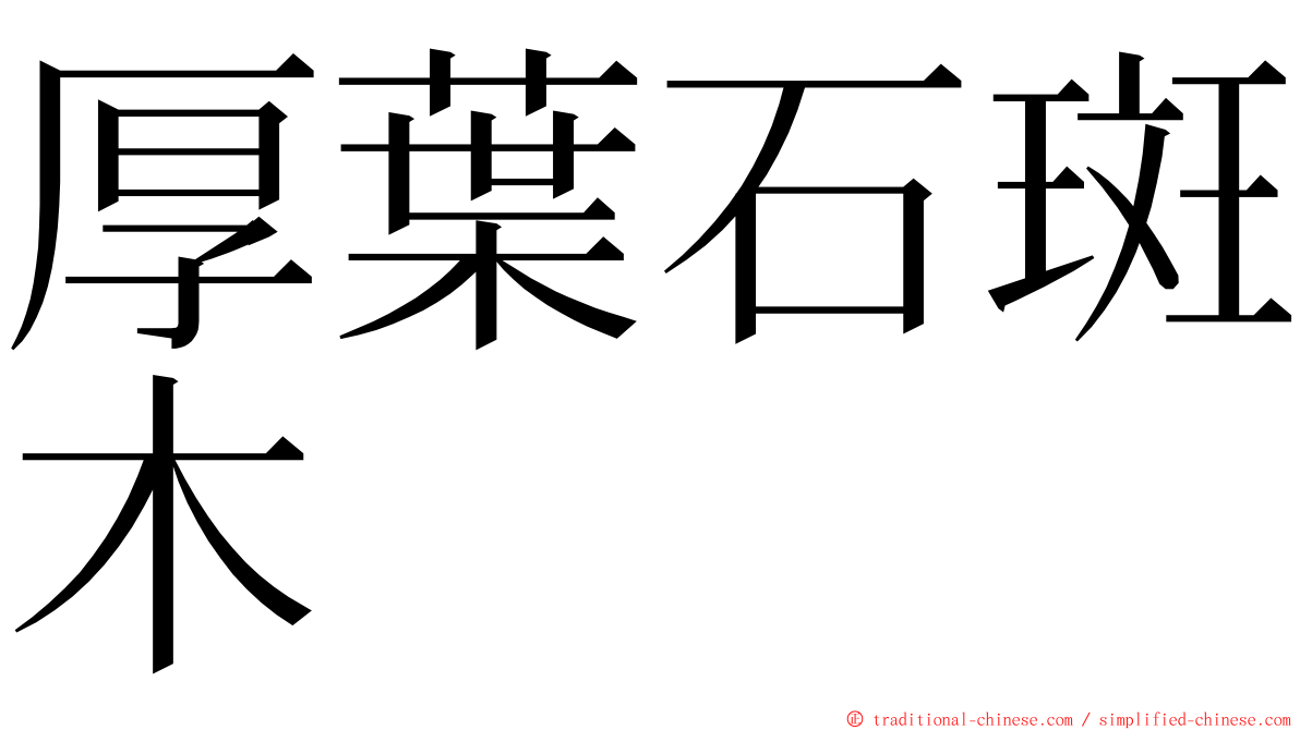 厚葉石斑木 ming font