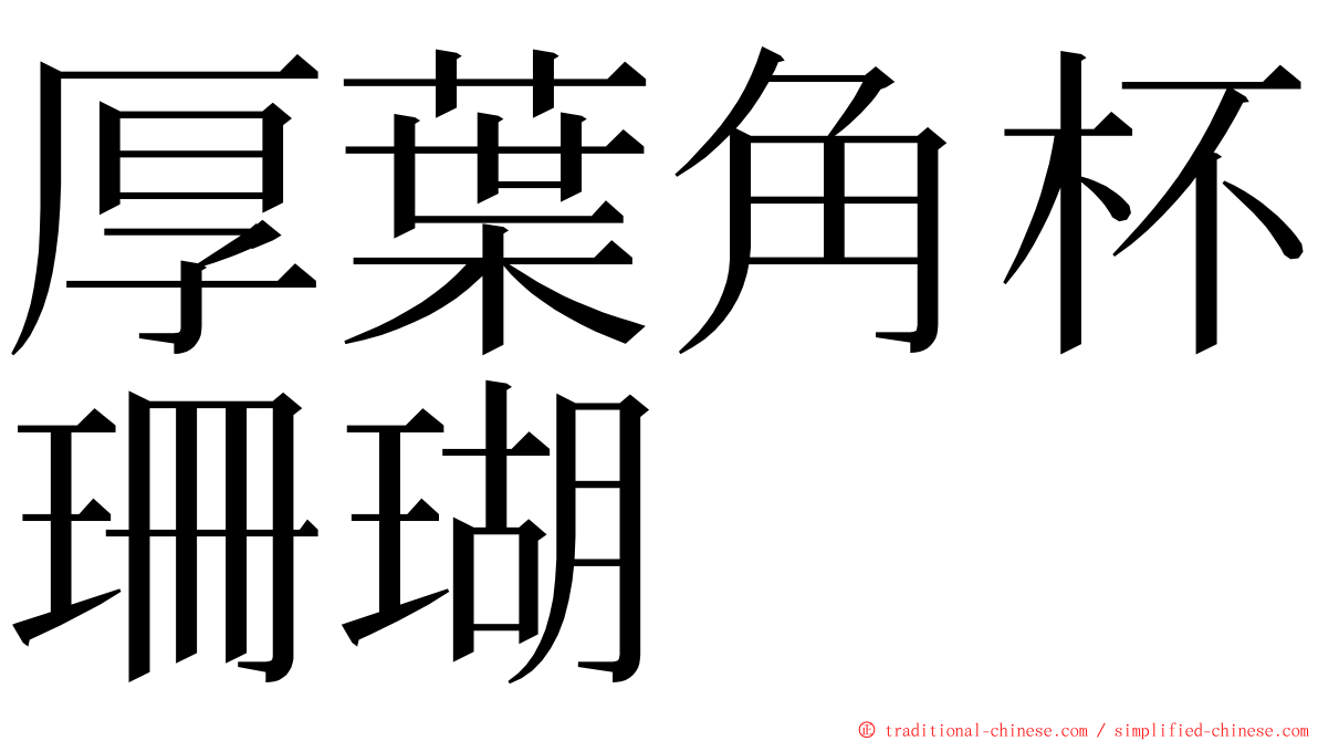 厚葉角杯珊瑚 ming font