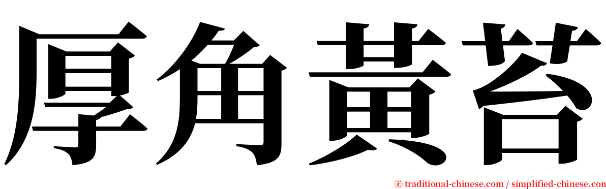 厚角黃苔 serif font