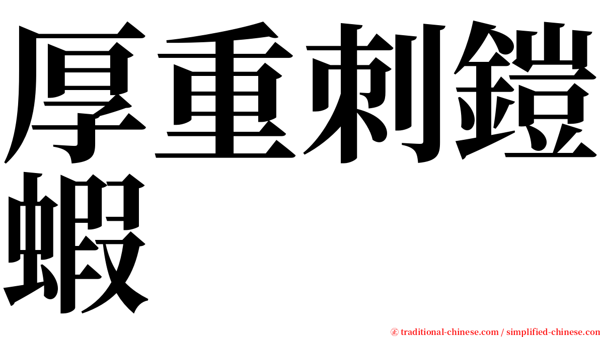 厚重刺鎧蝦 serif font