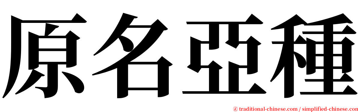 原名亞種 serif font