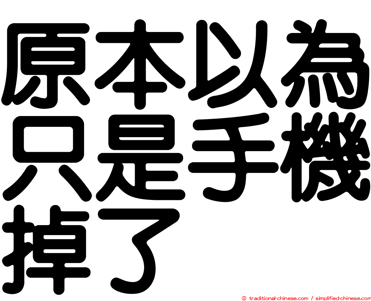 原本以為只是手機掉了