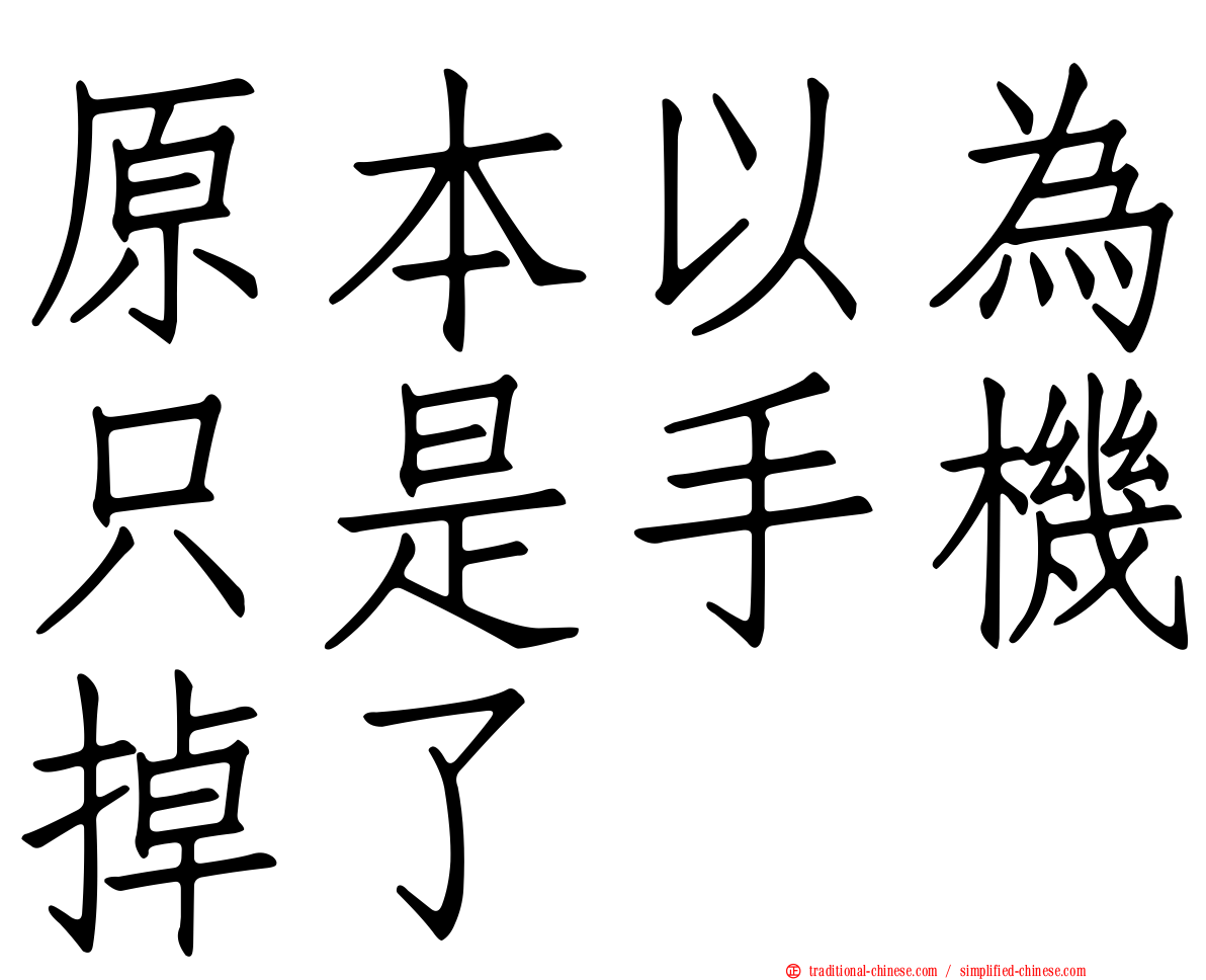 原本以為只是手機掉了