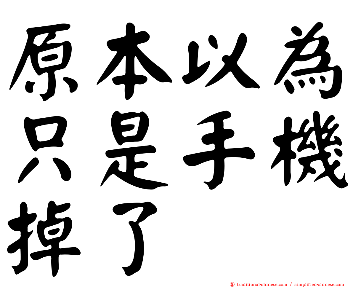 原本以為只是手機掉了