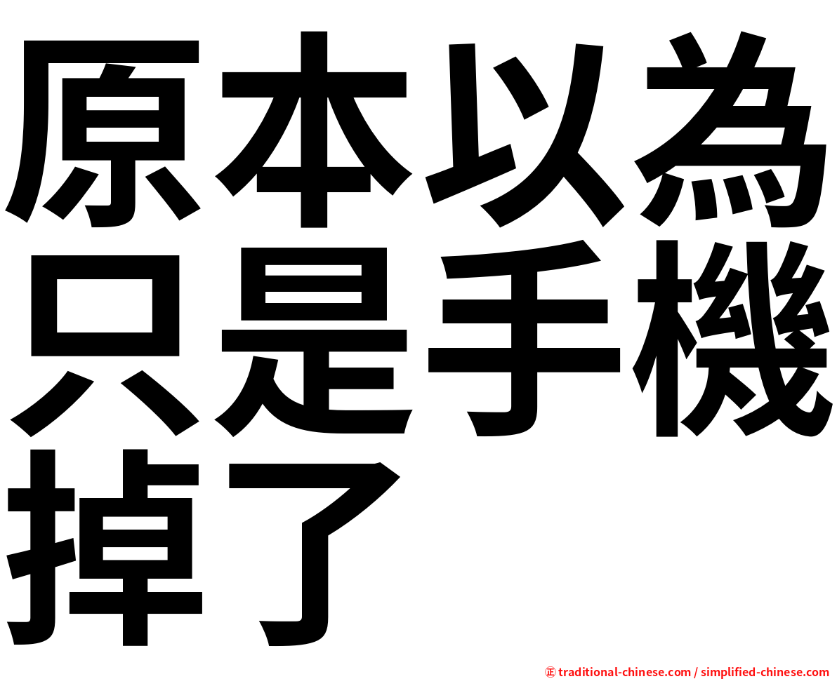 原本以為只是手機掉了