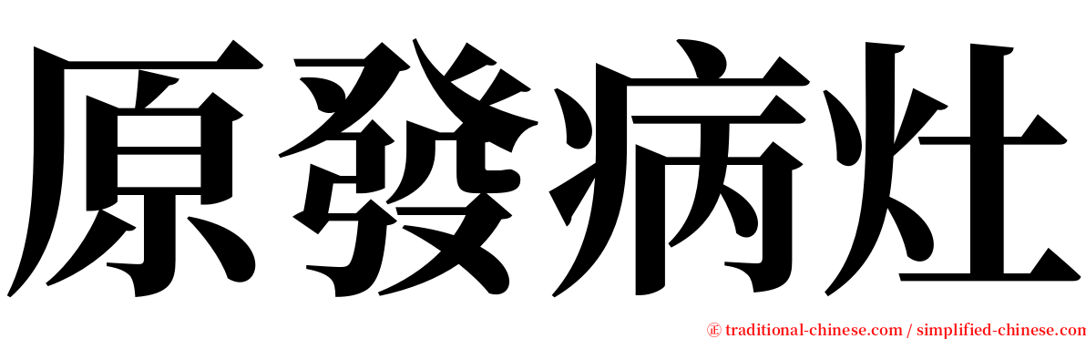 原發病灶 serif font