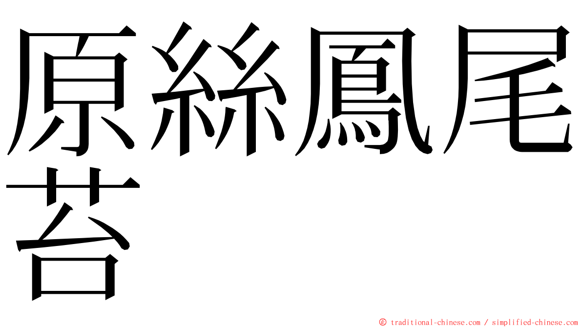 原絲鳳尾苔 ming font