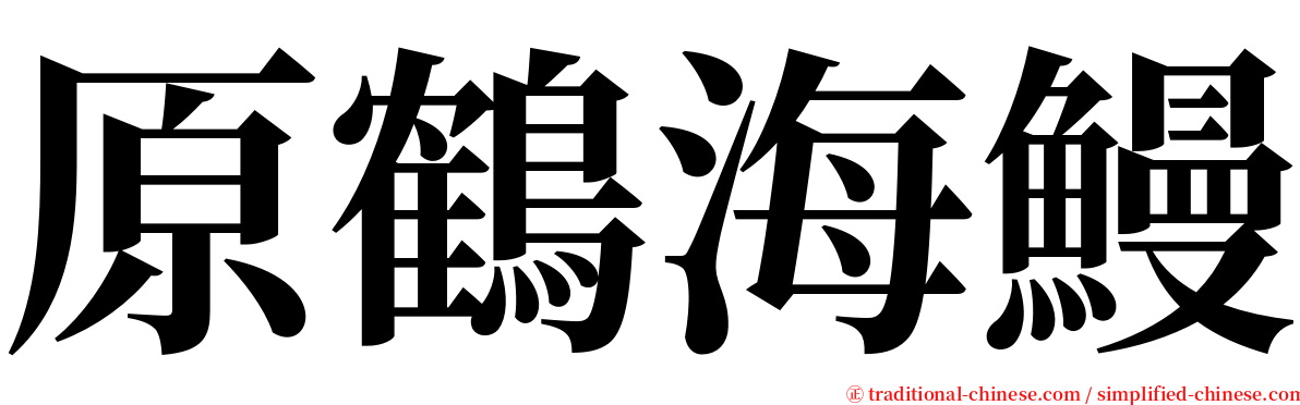 原鶴海鰻 serif font