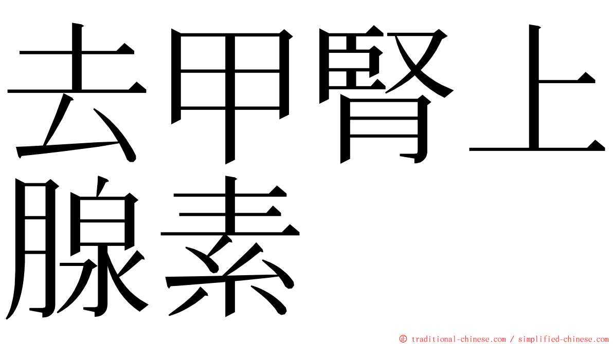 去甲腎上腺素 ming font