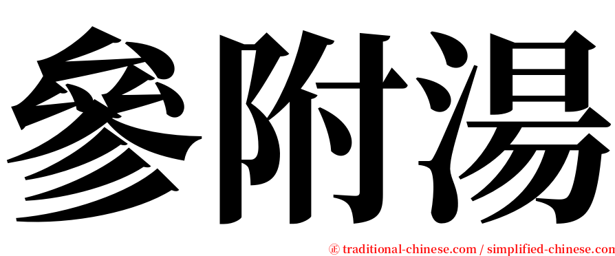 參附湯 serif font