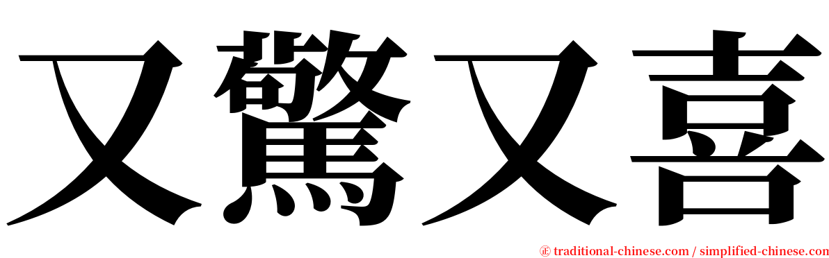 又驚又喜 serif font
