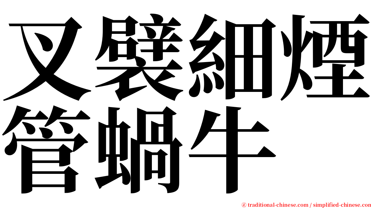 叉襞細煙管蝸牛 serif font