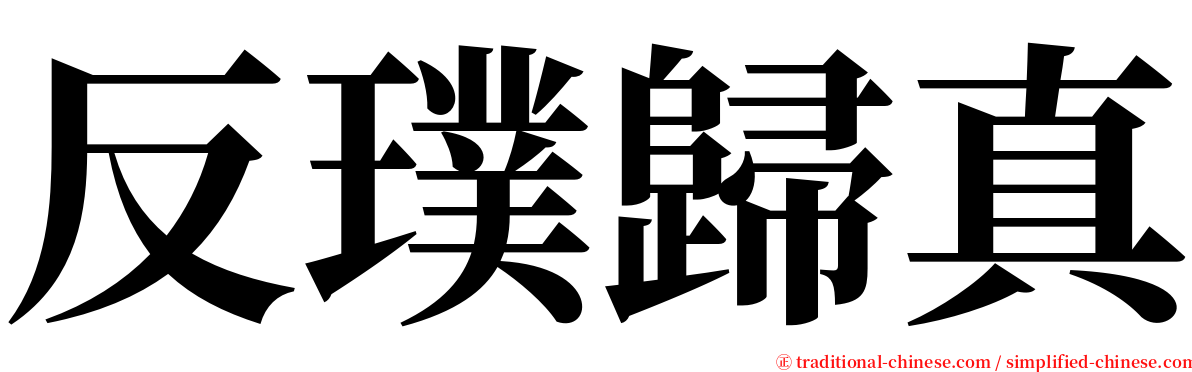 反璞歸真 serif font