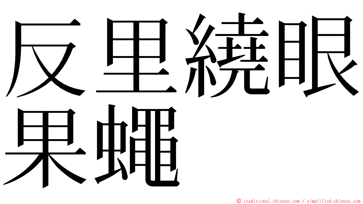 反里繞眼果蠅 ming font