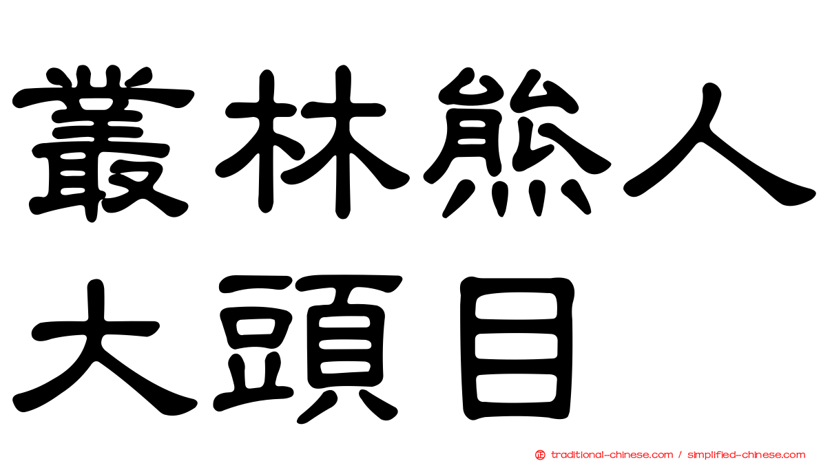 叢林熊人大頭目