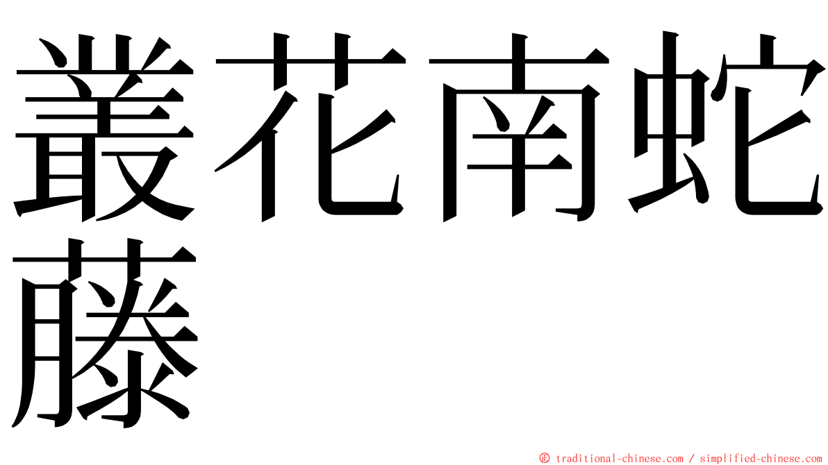 叢花南蛇藤 ming font