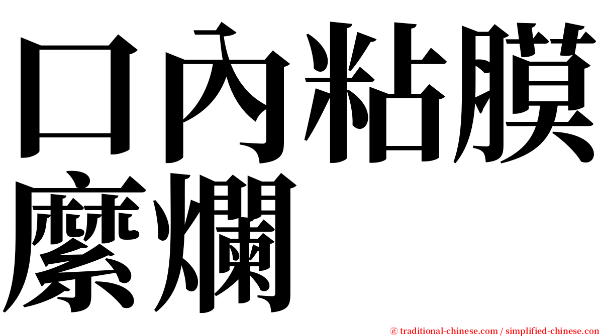 口內粘膜縻爛 serif font