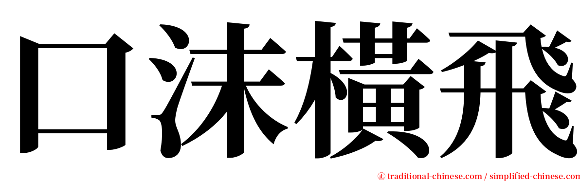 口沫橫飛 serif font