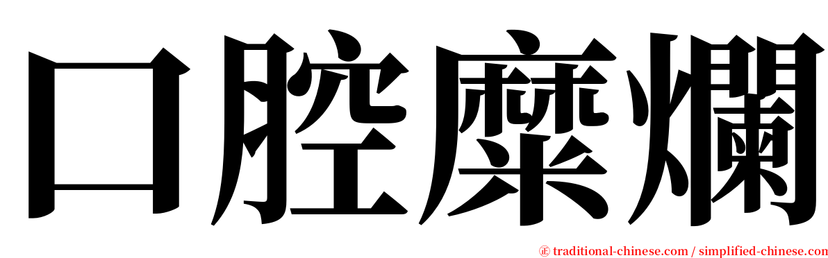 口腔糜爛 serif font