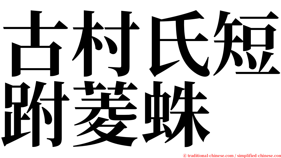 古村氏短跗菱蛛 serif font