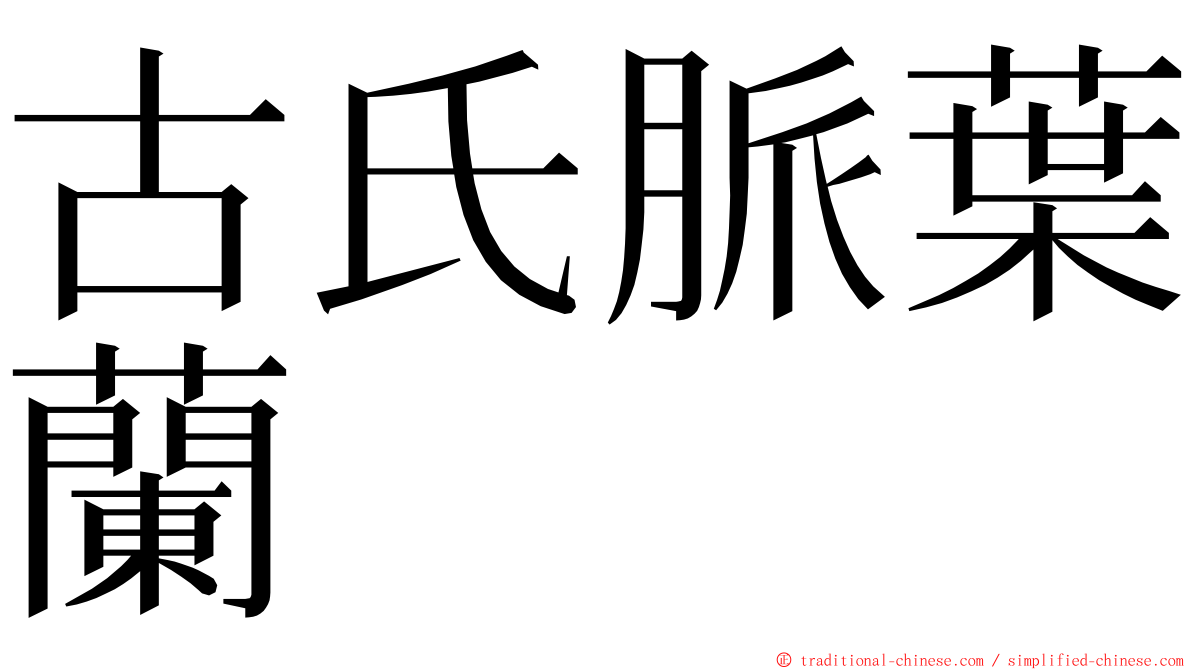 古氏脈葉蘭 ming font