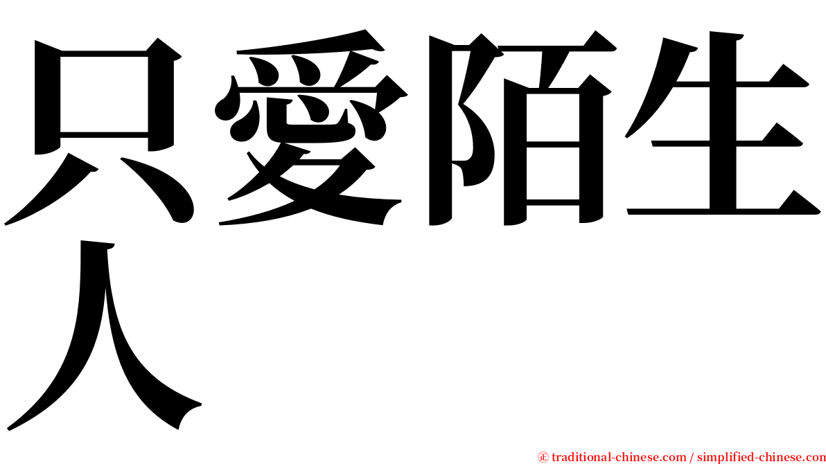 只愛陌生人 serif font