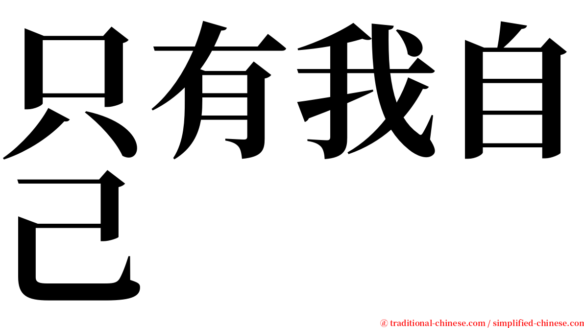 只有我自己 serif font