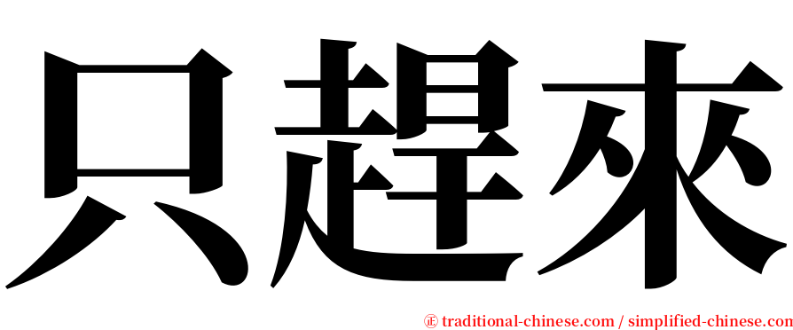 只趕來 serif font