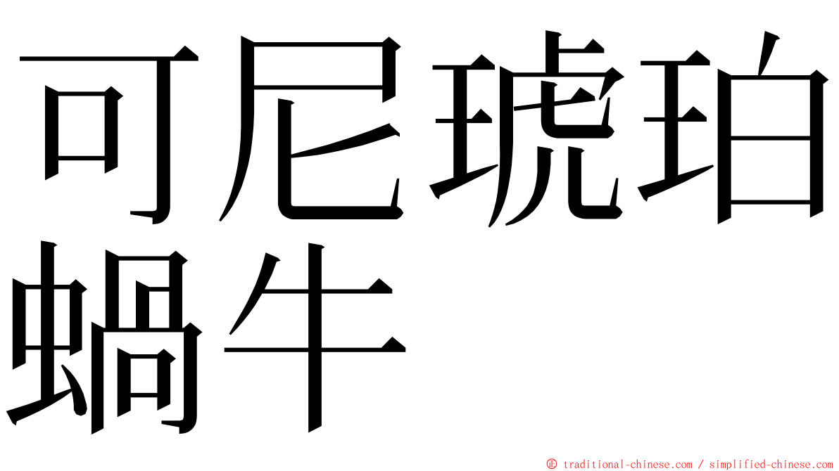 可尼琥珀蝸牛 ming font
