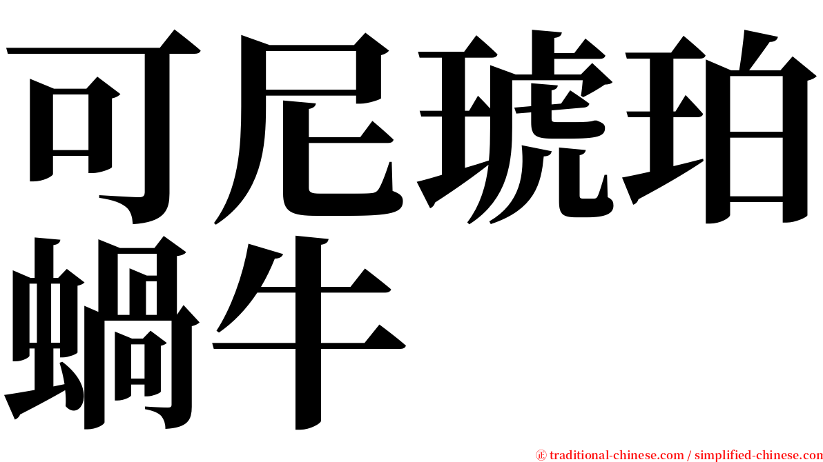 可尼琥珀蝸牛 serif font