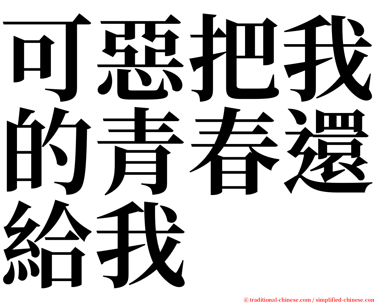 可惡把我的青春還給我 serif font