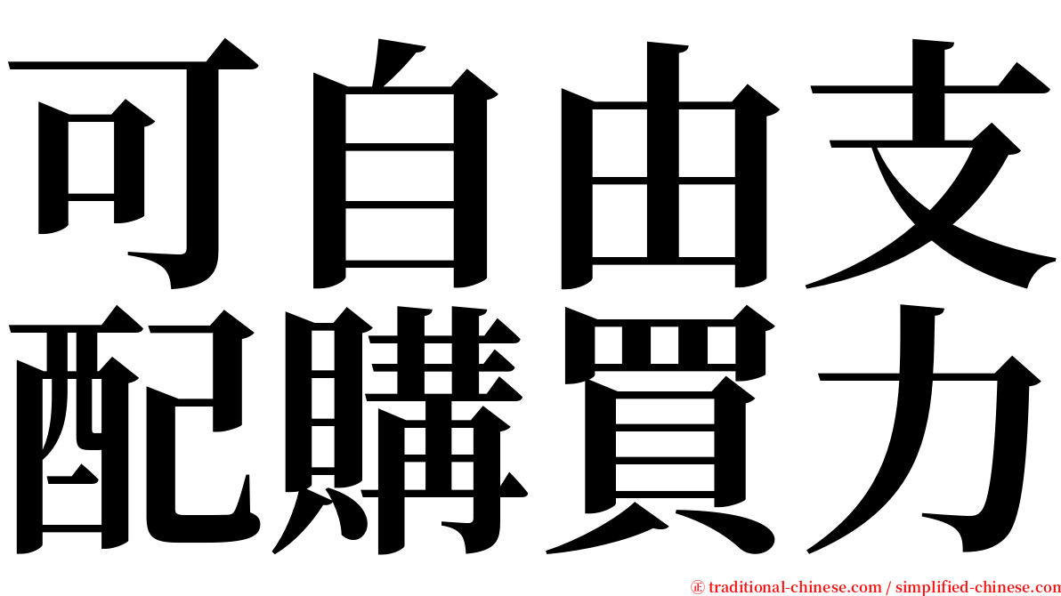 可自由支配購買力 serif font