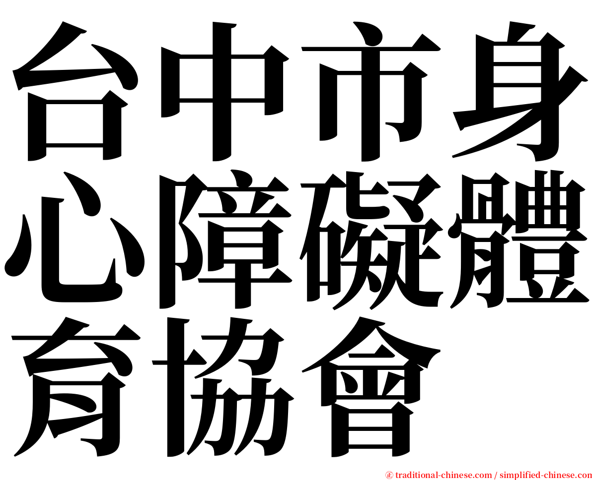 台中市身心障礙體育協會 serif font