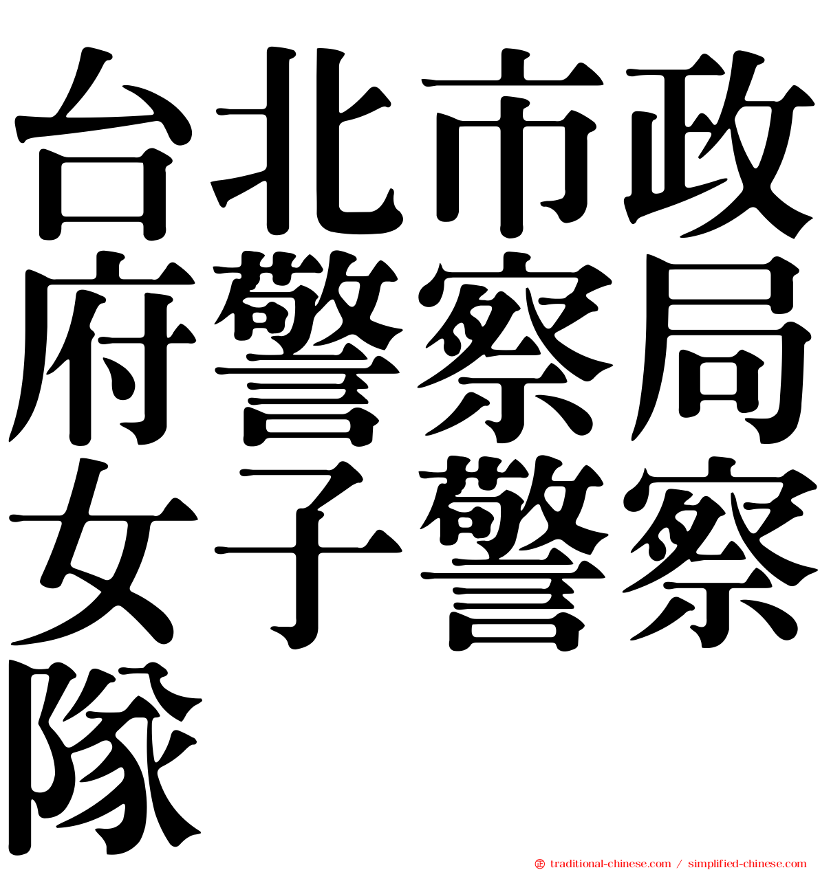 台北市政府警察局女子警察隊