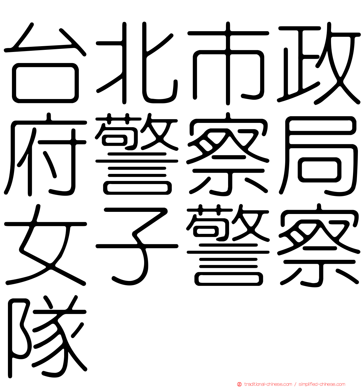 台北市政府警察局女子警察隊