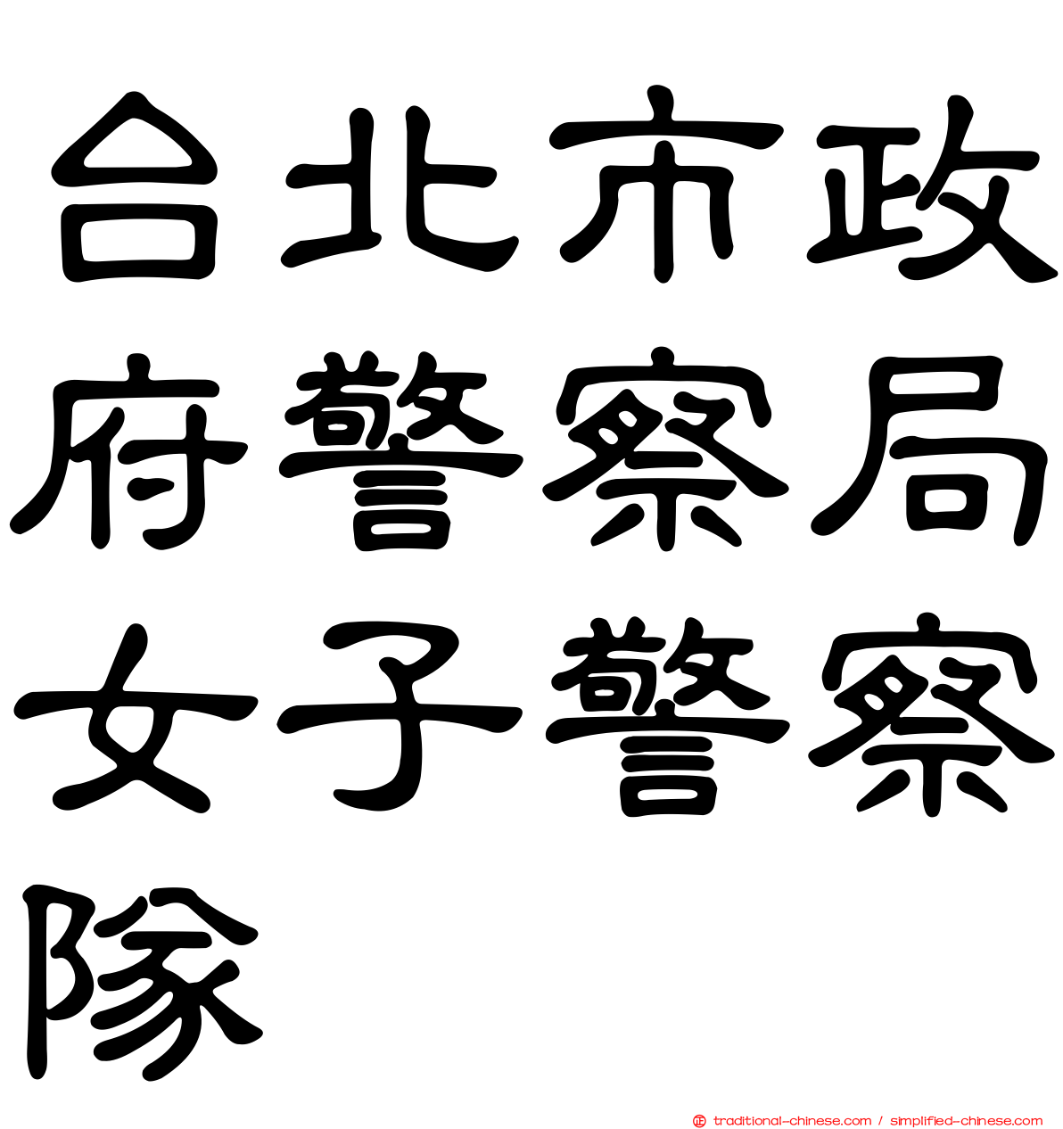 台北市政府警察局女子警察隊